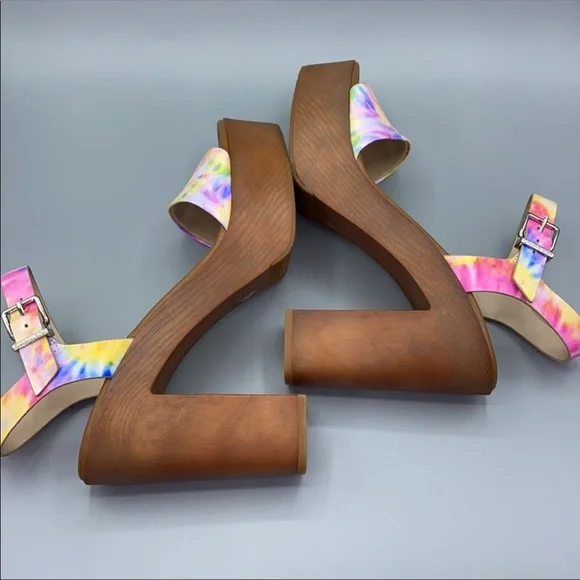 Gianni Bini NEW IN BOX Palmeera Platform Block Heel Sandals 🌈BRIGHT MULTI SZ 9 - Picture 2 of 6